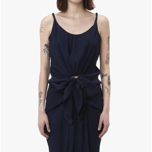 NEW JW ANDERSON knotted strap top in navy